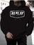 Replay Motorcycle Baskılı Kapüşonlu Cepli Pamuklu Siyah Sweatshirt 1