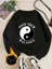 Find Your Balance Baskılı Bisiklet Yaka Siyah Sweatshirt 1