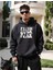 Faith Over All Baskılı Kapüşonlu Cepli Pamuklu Siyah Sweatshirt 1