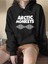 Artric Monkeys Baskılı Kapüşonlu Cepli Içi Yünlü Siyah Sweatshirt 1