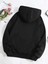 Artric Monkeys Baskılı Kapüşonlu Cepli Içi Yünlü Siyah Sweatshirt 2