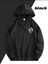 Lazarus Arka Göğüs Baskılı Kapüşonlu Cepli Pamuklu Siyah Sweatshirt 2
