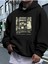 Radiohead Kapak Baskılı Kapüşonlu Cepli Içi Yünlü Siyah Sweatshirt 1