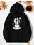 Şapkalı Penguen Desenli 2 Iplik Şardonlu Cepli Kapüşonlu Sweatshırt 1