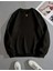 Ay Kelebek Baskılı Bisiklet Yaka Siyah Sweatshirt 2