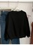 Mavi Kot Sanatı Baskılı Bisiklet Yaka Siyah Sweatshirt 2