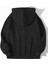 Sarı Zambak Baskılı Kapüşonlu Cepli Pamuklu Siyah Sweatshirt 2