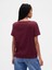 Kadın Bordo Organik Pamuk Vintage V Yaka T-Shirt 4