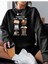 Books Baskılı Bisiklet Yaka Siyah Sweatshirt 1