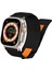 Apple Watch Ultra (49MM) Uyumlu Inovatif Halka Tasarımlı Hasır Kumaş Kordon-99 Siyah 2