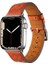 Apple Watch Ultra (49MM) Uyumlu Renkli Suni Deri Kordon-76 Turuncu 1