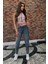 Kadın Yüksek Bel Boyfriend Likralı Kot Pantolon 2