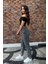 Kadın Yüksek Bel Boyfriend Likralı Kot Pantolon 2