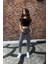 Kadın Yüksek Bel Boyfriend Likralı Kot Pantolon 4