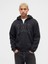 Erkek Siyah Relaxed Gap Logo Sherpa Astarlı Fermuarlı Sweatshirt 1