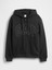 Erkek Siyah Relaxed Gap Logo Sherpa Astarlı Fermuarlı Sweatshirt 2