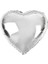 Kalp Şekilli Gümüş Renk Folyo Balon 45 cm 10 Adet 2