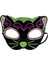 Siyah Kadife Işlemeli Kedi Maskesi 1