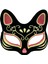 Siyah Süet Kırmızı Sarı Simli Kedi Maskesi 1