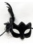 Siyah Süet Yandan Tüylü Incili Parti Maskesi 2