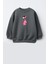Kız Çocuk Pembe Panter Baskılı 3 Iplik Kumaş Pamuklu Sweatshirt 2