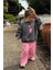 Kız Çocuk Pembe Panter Baskılı 3 Iplik Kumaş Pamuklu Sweatshirt 1