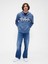 Erkek Mavi Relaxed Gap Logo Fermuarlı Sweatshirt 3