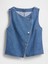 Kadın Mavi Denim Asimetrik Yelek 2