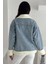 Kadın Peluş Detaylı Jean Ceket – Modern & Rahat 10
