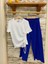 Aysbebe Bağcıklı Bluz + Bol Paça Fitilli Kumaş Pantolon Kız Çocuk Yazlık Takım 1