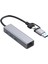 Multi Girişli USB ve Type-C Hub Adaptör To 3x USB 3.0 + Gigabit Ethernet 1000 Mbps Çevirici 1