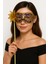 Lüks Taşlı Saplı Maskeli Balo Maskesi Mor Renk 35 cm (4172) 1
