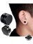 Mıknatıslı Trend Siyah Düz Yuvarlak Kadın Erkek Unisex Çelik Küpe 8mm 2 Adet 1