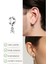 Sıkıştırmalı Trend Mıknatıslı Kuru Kafa Model Sallantılı Erkek 316L Çelik Gri Küpe Ear Cuff 1 Adet 5