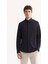 Erkek Siyah Klasik Yaka Hızlı Kuruyan Non-Iron Slim Fit Gömlek A52Y2122 2