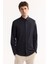 Erkek Siyah Klasik Yaka Hızlı Kuruyan Non-Iron Slim Fit Gömlek A52Y2122 3