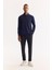 Erkek Lacivert Bi-Stretch Teknik Kumaş Slim Fit Pantolon A52Y3209 1