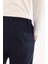 Erkek Lacivert Yanı Lastikli Bi-Stretch Hafif Çizgili Slim Fit Pantolon A52Y3204 3