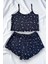 Yıldız Desenli Lacivert Şortlu Pijama Takımı 1