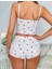 Secretsita Beyaz Çilek Desenli Askılı Şortlu Pijama Takımı 2