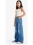 Kız Çocuk Wide Leg Yırtık Detaylı Geniş Paça Jean Pantolon E5882A825AU 2