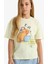 Kız Çocuk Relax Fit Bisiklet Yaka Baskılı Kısa Kollu Tişört F9723A825HS 1