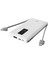 IP-T100C 10000 mAh Lightning + Micro + Type C Kablolu Powerbank Beyaz LCD'li Taşınabilir Pil Şarj 1