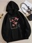 Çiçek Desenli Kapüşonlu Cepli Sweatshirt 1
