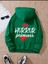 Horror Princess Arka Baskılı Kapüşonlu Cepli Pamuklu Yeşil Sweatshirt 1