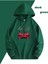 Kurukafa Vişne Baskılı Kapüşonlu Cepli Içi Yünlü Yeşil Sweatshirt 1