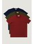 AC&Co / Altınyıldız Classics Erkek Bordo-lacı-hakı Slim Fit Dar Kesim Bisiklet Yaka 3'lü %100 Pamuk Tişört Paketi 1