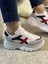 Günlük Kadın Sneaker Kalın Yüksek Taban Bağcıklı Rahat Tiger Şeritli Spor Ayakkabı 032 1