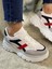 Günlük Kadın Sneaker Kalın Yüksek Taban Bağcıklı Rahat Tiger Şeritli Spor Ayakkabı 032 5