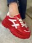Günlük Kadın Sneaker Kalın Yüksek Taban Bağcıklı Rahat Tiger Şeritli Spor Ayakkabı 032 4